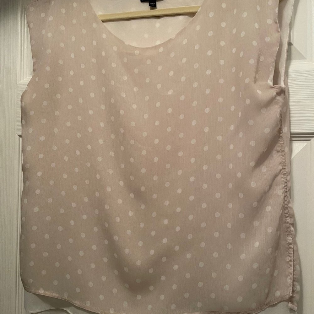 Express boxy top, size S beige and white